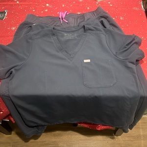 2xl figs scrub set grey